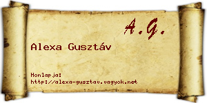 Alexa Gusztáv névjegykártya